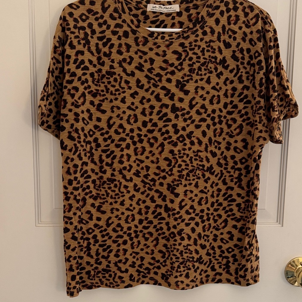 We The Free Brown Leopard Print Top